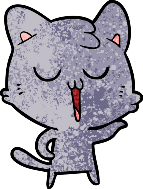 Bir insan tarafından çizilmiş çizgi film kedisi.