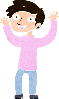 Bir insan tarafından çizilmiş mutlu bir adam.