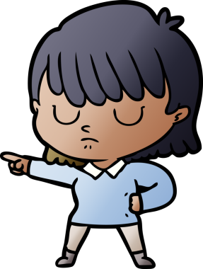 Bir insan tarafından çizilmiş karikatür kadın.