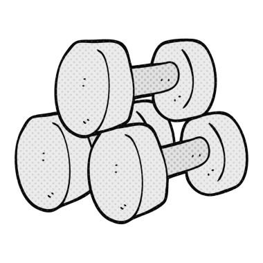 Bir insan tarafından çizilmiş el yapımı halterler.