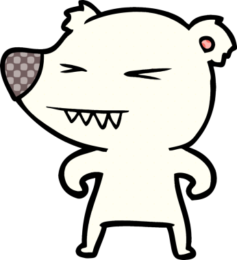 Bir insan tarafından çizilmiş kızgın kutup ayısı çizgi filmi.