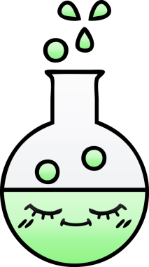 Bir insan tarafından çizilmiş bir test tüpünün gölgeli çizgi filmi.