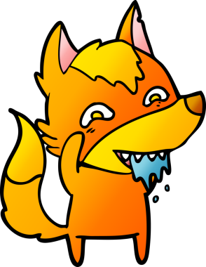 Bir insan tarafından çizilmiş tilki çizgi film karakteri