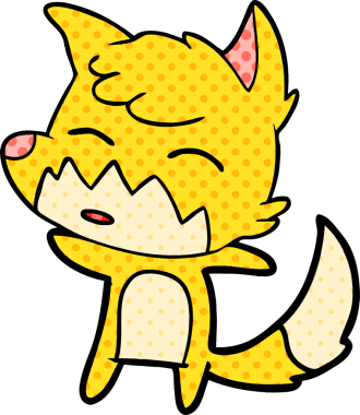 bir insan tarafından çizilmiş tilki çizgi filmi