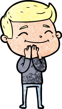 Bir insan tarafından çizilmiş mutlu çizgi film adamı.