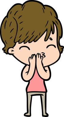 Bir insan tarafından çizilmiş bir çizgi film kadını.