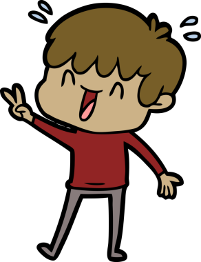 Bir insan tarafından çizilmiş gülen çocuk.