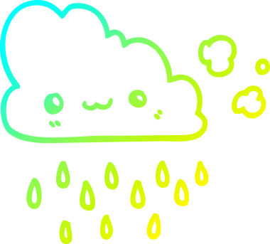 Bir insan tarafından çizilmiş bir karikatür fırtına bulutu çizimi