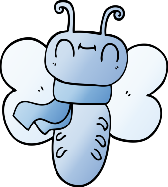 Bir insan tarafından çizilmiş komik bir kelebek.