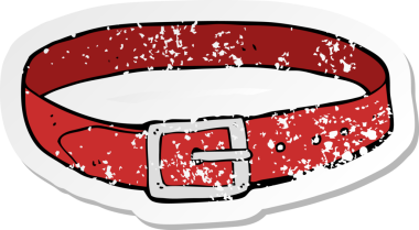 Bir insan tarafından çizilmiş deri bir kemerin gerilimli çıkartması.