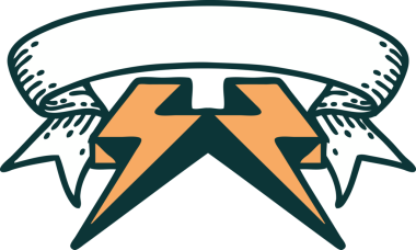 Bir insan tarafından çizilmiş yıldırımlı geleneksel dövme