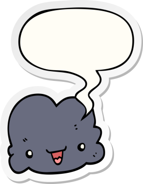 Bir insan tarafından çizilmiş küçük mutlu bulutlu bir çizgi film.