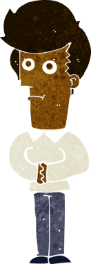 Bir insan tarafından çizilmiş çizgi film adamı.