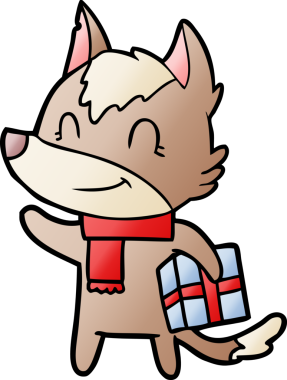 Bir insan tarafından çizilmiş dost canlısı bir çizgi film kurdu.