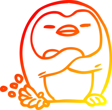 Bir insan tarafından çizilmiş bir penguen çizimi.