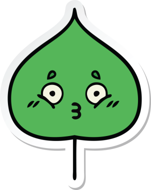 Bir insan tarafından çizilmiş sevimli bir çizgi film yaprağının çıkartması.