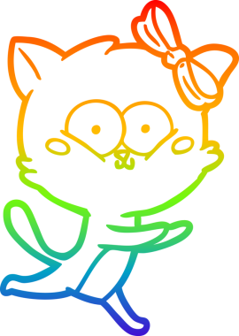 gökkuşağı gradyanı çizimi bir insan tarafından çizilmiş çizgi film kedisi