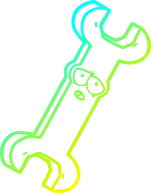 Bir insan tarafından çizilmiş çizgi film anahtarının soğuk gradyan çizimi