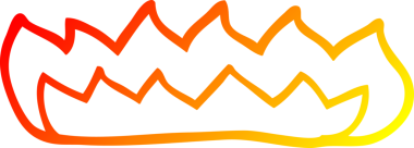 Bir insanın çizdiği gaz alevinin sıcak çizgi çizimi