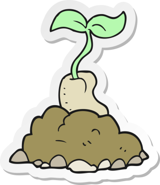 Bir insanın çizdiği filizlenme tohumu çıkartması.