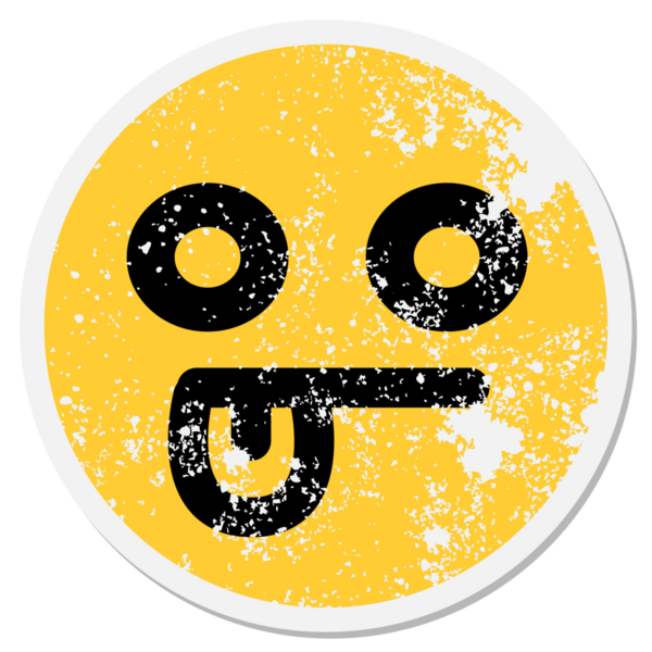 Bir insan tarafından çizilmiş şaşkın boş göz etiketi.