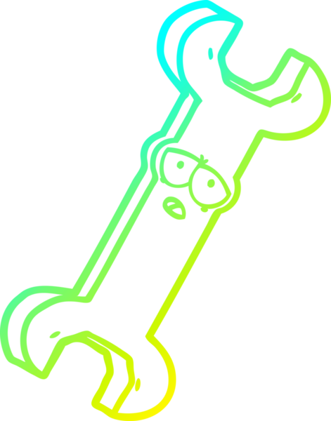 Bir insan tarafından çizilmiş çizgi film anahtarının soğuk gradyan çizimi