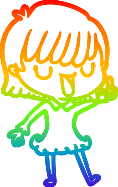 gökkuşağı gradyan çizimi bir insan tarafından çizilmiş bir karikatür kadın