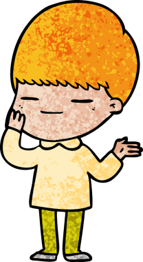 Bir insan tarafından çizilmiş kendini beğenmiş bir çocuk.