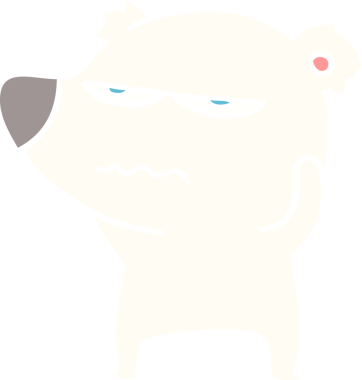 kızgın ayı kutup ayısı düz renkli çizgi film bir insan tarafından çizildi