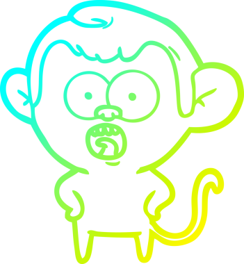 Bir insan tarafından çizilmiş bir çizgi filmin soğuk gradyan çizimi.