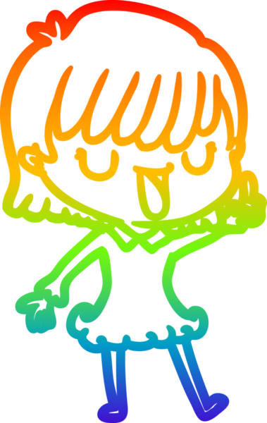 gökkuşağı gradyan çizimi bir insan tarafından çizilmiş bir karikatür kadın