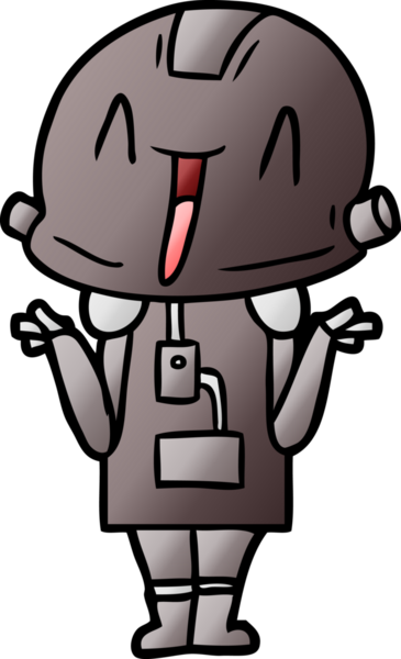 Bir insan tarafından çizilmiş çizgi film robotu