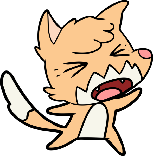 Bir insan tarafından çizilmiş kızgın çizgi film tilkisi.