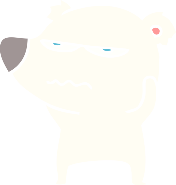 kızgın ayı kutup ayısı düz renkli çizgi film bir insan tarafından çizildi