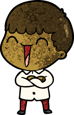 Bir insan tarafından çizilmiş mutlu bir adam.