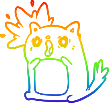 gökkuşağı gradyan çizimi şok olmuş bir kedinin bir insan tarafından çizilmiş