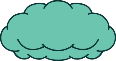 Bir insan tarafından çizilmiş gri bir bulutun ikonik dövme şekli