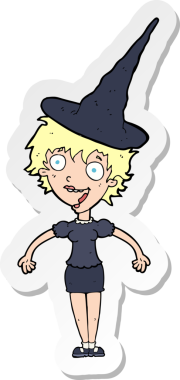 Bir insan tarafından çizilmiş cadılar bayramı çizgi filminin çıkartması.