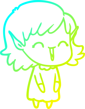 Bir insan tarafından çizilmiş soğuk gradyan çizgi çizimi.