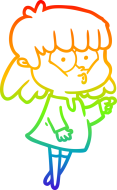 gökkuşağı gradyan çizimi bir insan tarafından çizilmiş bir çizgi film ıslık kızı