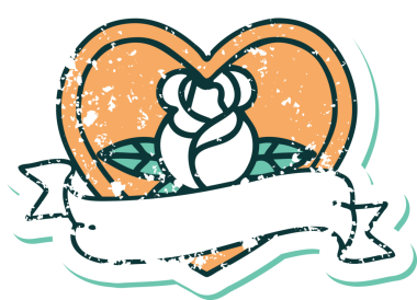 Bir insan tarafından çizilmiş kalp gülü ve bayrağının sembolik dövmeli resmi.