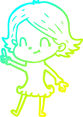 Bir insan tarafından çizilmiş soğuk gradyan çizgi çizimi.