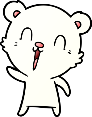 Bir insan tarafından çizilmiş mutlu kutup ayısı karikatürü