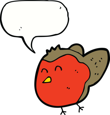 bir insan tarafından çizilmiş konuşma balonlu çizgi robin