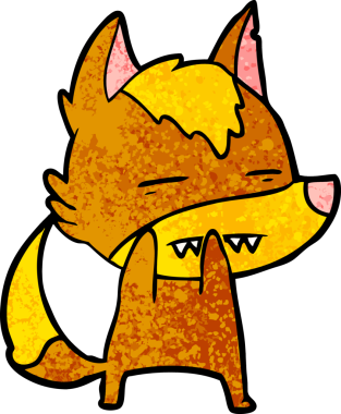 Bir insan tarafından çizilmiş tilki çizgi film karakteri