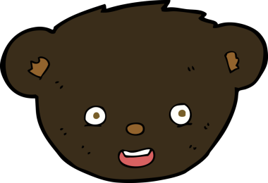 bir insan tarafından çizilmiş siyah ayı yüzü.