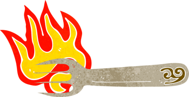 bir insan tarafından çizilmiş bir çatal sembolü.