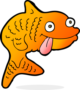 bir insan tarafından çizilmiş karikatür balığı