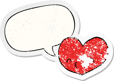 Bir insan tarafından çizilmiş, kederli, eski bir çıkartma.