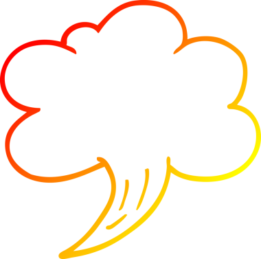 Bir insan tarafından çizilmiş bir hava fırtınasının sıcak çizgi çizimi